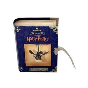 Hallmark Ornament Harry Potter Hedwig the Owl Pewter 2000 Keepsake Book Box Gift